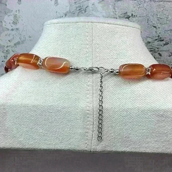 Orange Carnelian Stone Necklace - Picture 2 of 2